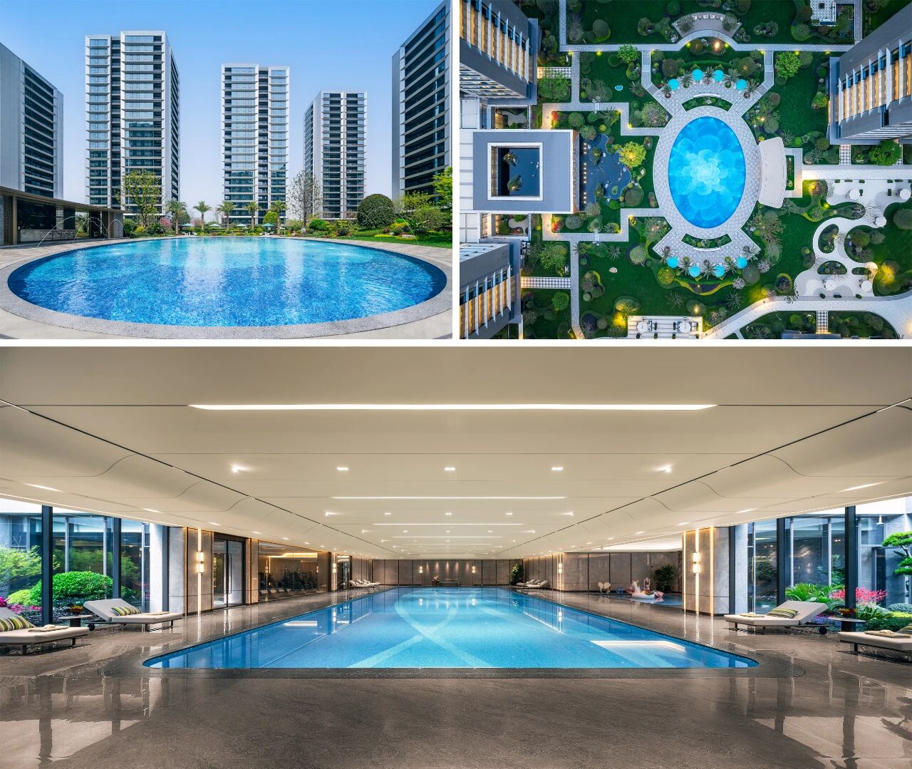 天澜海岸泳池与社区公区实景